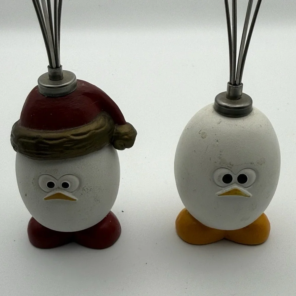 MSC Whiskie de‎ Noel Christmas Mini Whisk Egg Santa Kitchen Utensil Lot of 2